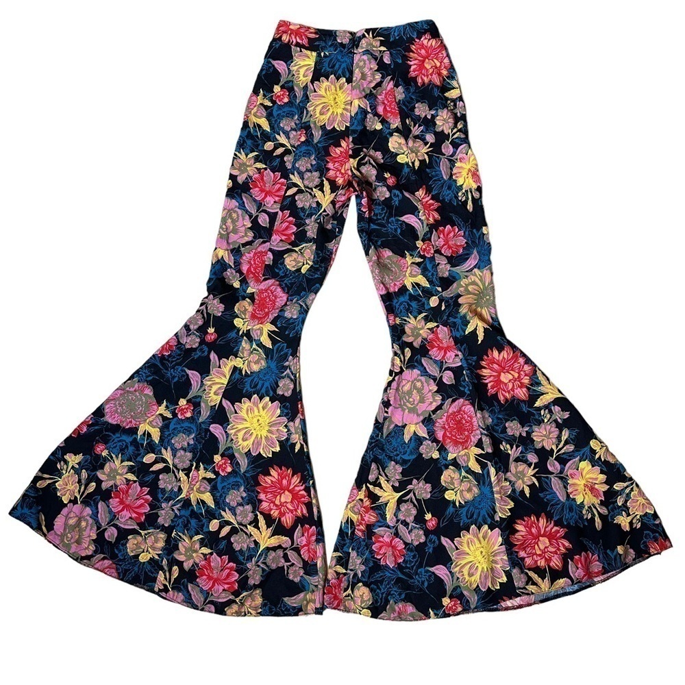 Topshop Floral Boho Bell Bottom Pants. Size 2 - Picture 2 of 10